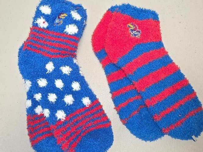 ST1 Mens NCAA KANSAS JAYHAWKS Crew Socks Lot of 2 Pair MEDIUM New