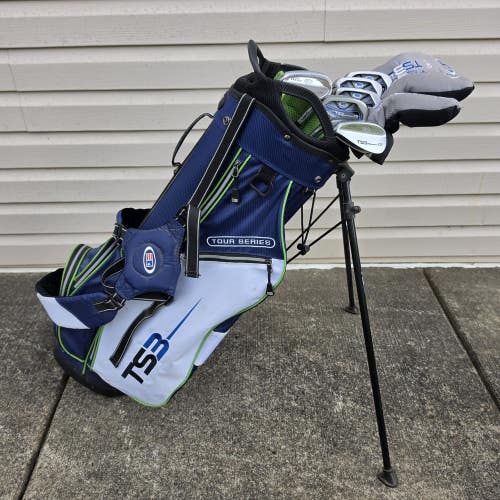 USKG Kids Golf Club Set TS3 V10 TS57 Tour Series 11 Clubs+Bag LH Juniors 57"Tall