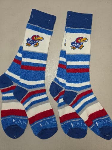 ST25 Mens NCAA KANSAS JAYHAWKS Crew Socks Lot of 2 Pair OSFM ONE SIZE FITS MOST