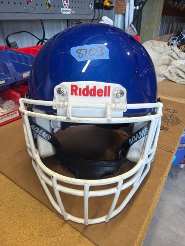 USED RIDDELL SPEED ICON ADULT HELMET - LARGE - ROYAL BLUE METALLIC