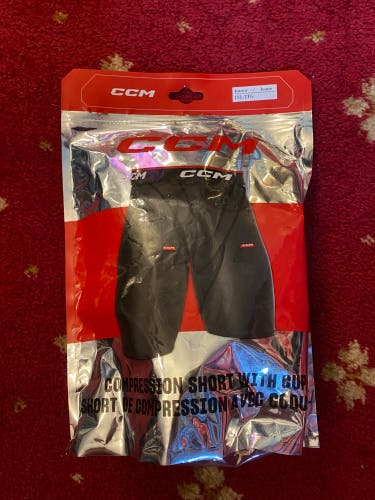 Youth XL CCM Compression Shorts With Protective Cup (Brand New)