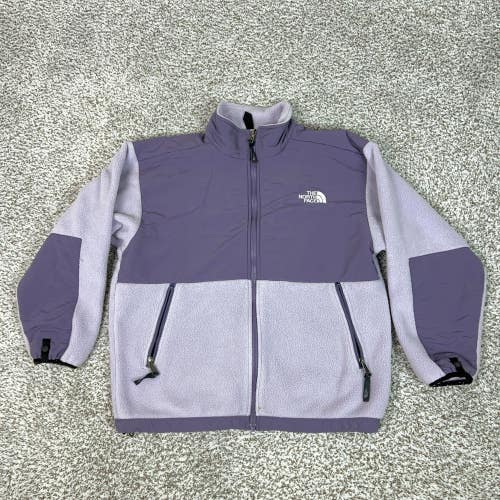 The North Face Jacket Girls Large Purple Fleece Colorblock Zip Outdoor Denali