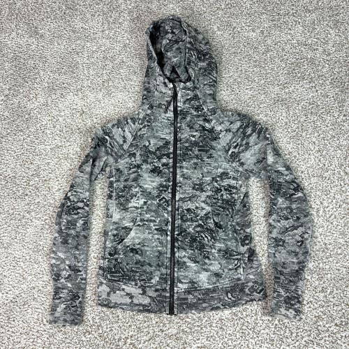 Lululemon Jacket Womens 8 Gray Camo Hooded Define Zip Thumbholes Yoga Running