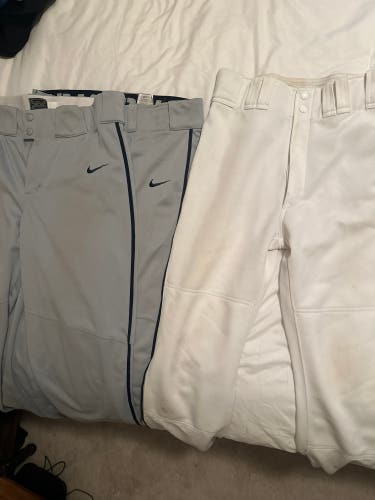 Gray & white Men's Medium Adult Nike Game Pants (Used) lot of 3