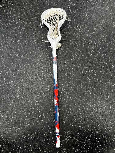 Used LACROSSE UNLIMITED USA MINI STICK Jr Atk/Mid Complete Stick White/Red/Navy 11849-S000044705