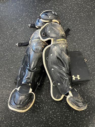 Used Under Armour UALG2-SRVS Catchers Leg Guards Black Adult 11849-S000044706