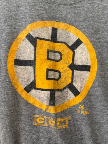 Gray Large Boys Bruins CCM Shirt (Used)