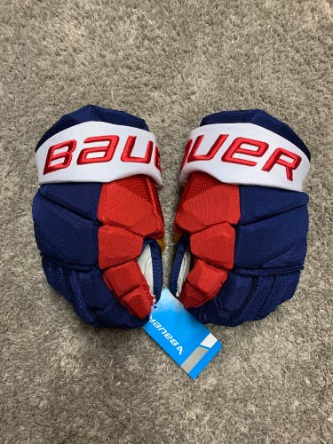 Bauer Vapor Flylite Pro Stock Hockey Gloves 13" Blues Retro