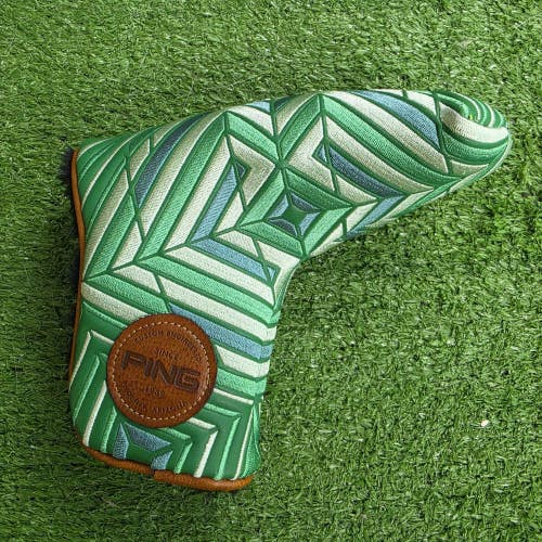 PING Blade Putter Headcover Head Cover Green Brown Geometric RARE LIMITED Magnet