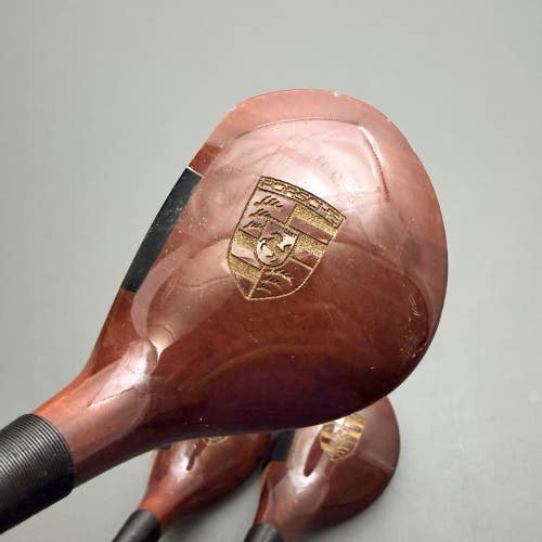 Vintage Porsche Wooden Golf Club Driver & Woods Set