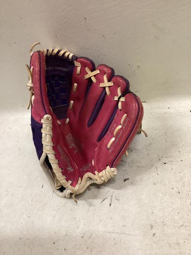 Used Rawlings HFP10PPW RH Throw Fastpitch Gloves Purple And Pink 10" 11725-S000509069