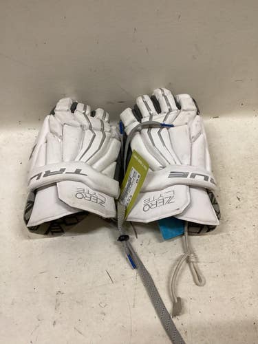 Used True ZERO LYTE GOALIE Lacrosse Gloves Mens White 14" 11725-S000508956