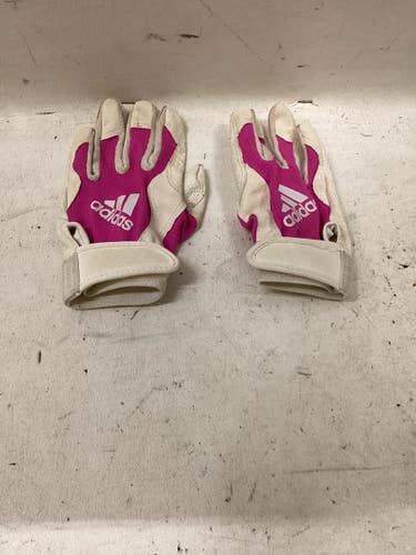 Used Adidas BB/SB Batting Gloves White And Pink SM 11725-S000508258