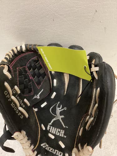 Used Mizuno GPP 1005F3 RH Throw Fastpitch Gloves Black And Pink 10" 11725-S000507922