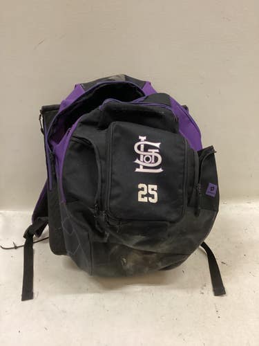 Used Demarini 2 BAT BACKPACK BB/SB Player Backpack Black And Purple 11725-S000507978