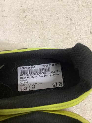 Used Adidas Soccer Cleats Optic Yellow Junior 04 11725-S000508252
