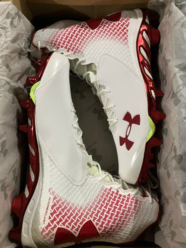 M 14 (W 15) Under Armour Spine Brawler MC W - White/Red (New)