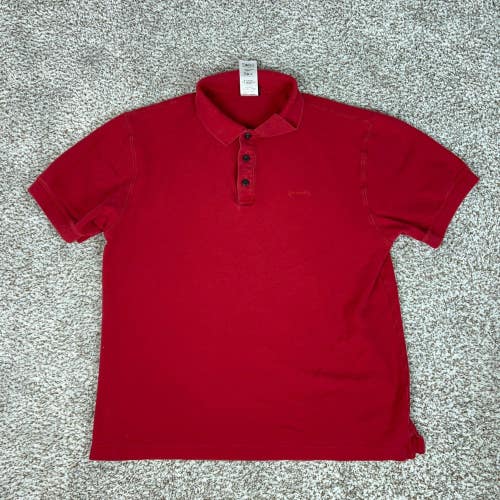 Patagonia Shirt Mens Medium Red Polo Organic Cotton Short Sleeve Logo Casual