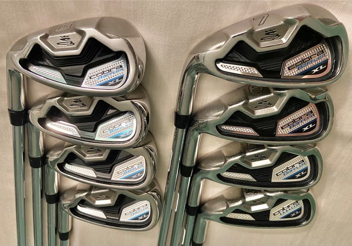 Cobra Baffler XL 2014 Iron Set (LH) Regular Flex (8 Clubs) #4 - #9, PW, GW (Used)