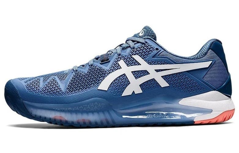 *NIB* MEN'S ASICS GEL-RESOLUTION 8 WIDE (2E) TENNIS SHOES (BLUHARMONY) SZ 9.5