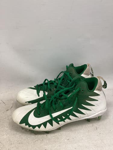 Used Nike ALPHA MENACE LAX Cleats Mens White And Green Senior 10 11851-S000052973