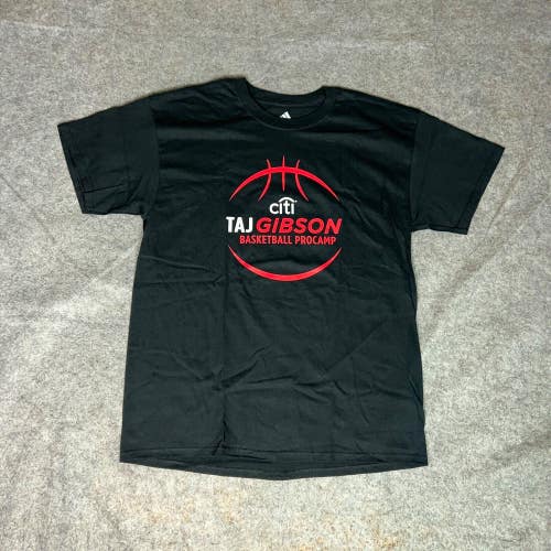 Chicago Bulls Mens Shirt Medium Black Red Taj Gibson Adidas Tee T Basketball NBA