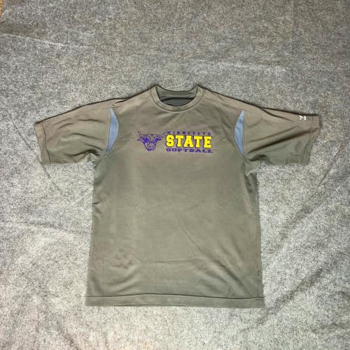 Minnesota State Mavericks Mens Shirt Medium Gray Tee T Softball NCAA Sports Logo