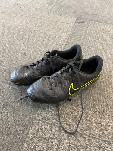 Used Nike TIEMPO CLEATS Soccer Cleats Neon Green Junior 05 11614-S000244650