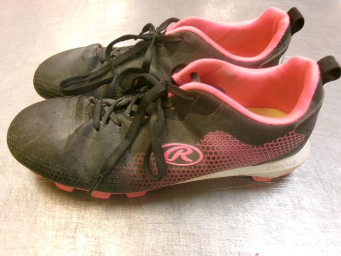 Used Rawlings COOLFLO BB/SB Cleats Pink Junior 06 11339-S000207265