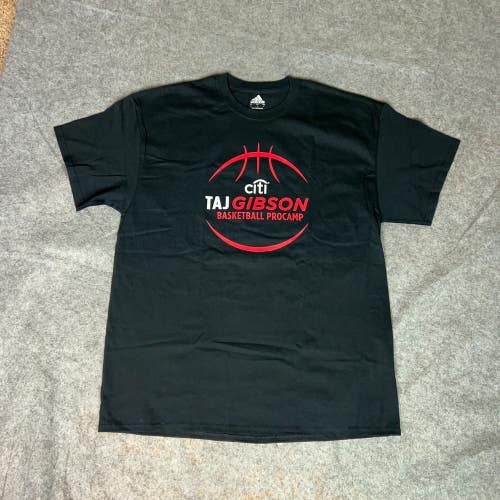 Chicago Bulls Mens Shirt Large Black Red Taj Gibson Adidas Tee T Basketball NBA