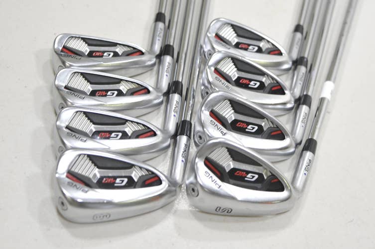 LEFT HAND Ping G410 5-W,UW,SW Iron Set Stiff Flex Blue Dot DG S300 Steel #227853