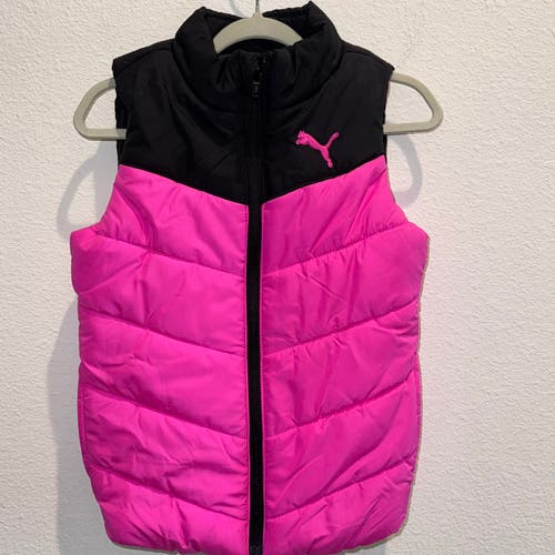 Puma Kids Puffer Vest Pink and Black
