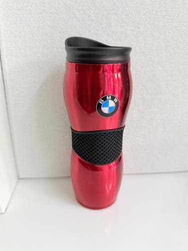 BMW Travel Mug Tumbler Metallic Red Thermal 16 oz Stainless Steel MyBevi New