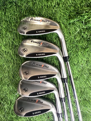 Power Bilt X-Grind Wedge Set 48*-52*-56*-60*-64* With Regular Steel Shafts