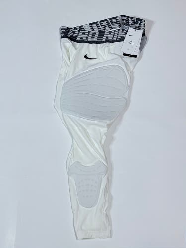 White Men’s MT Nike Pro Hyperstrong NBA Men’s Padded 3/4 Compression Tights Girdle 881963-100