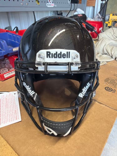 NEW RIDDELL SPEED ND6 YOUTH HELMET - MEDIUM - METALLIC BLACK