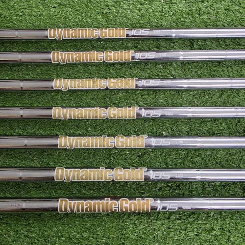 TT Dynamic Gold 105 S300 .355" Stiff Steel Iron Shaft Set 7pc 4-PW 35.5"-38.75"