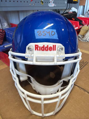 USED RIDDELL SPEED ICON ADULT HELMET - LARGE - ROYAL BLUE METALLIC