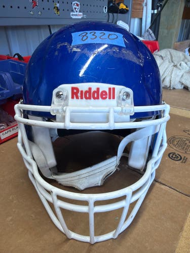 USED RIDDELL SPEED ICON ADULT HELMET - LARGE - ROYAL BLUE METALLIC