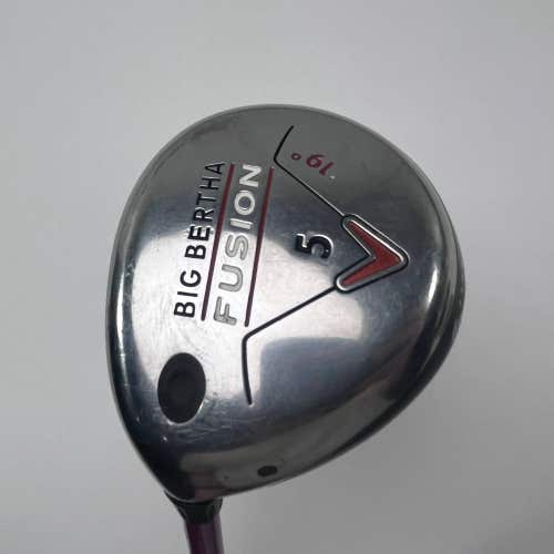LEFTY Callaway Big Bertha Fusion 5 Fairway Wood 19* Aldila NV Pink 55g Ladies LH