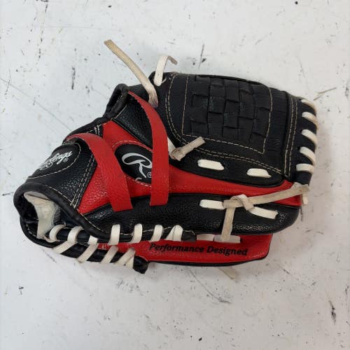 Rawlings Player Series Baseball Glove, Black/Red, RHT, 9"