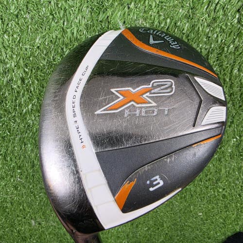 LEFT Callaway X2 Hot Fairway 3 Wood 3W Aldila Tour Blue ATX60 Regular Flex LH