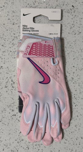 Large Nike Alpha Elite Batting Gloves (New)