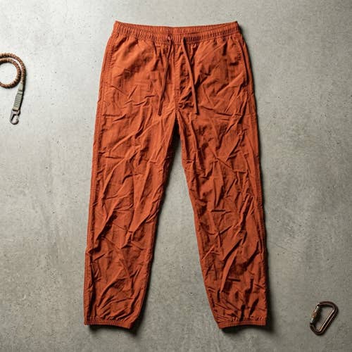 Vintage RAW Men's L Orange Nylon Windpants Y2K Gorpcore Skater Baggy Archive