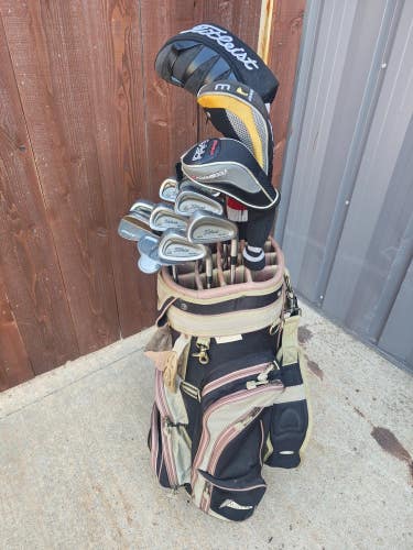 Titleist 983K 981SL 14 Piece Complete Stiff/Regular Flex Golf Set w Cart Bag
