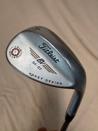 Men's Titleist BV Vokey Right Handed Wedge Wedge Flex 64 Degree Steel Shaft (Used)