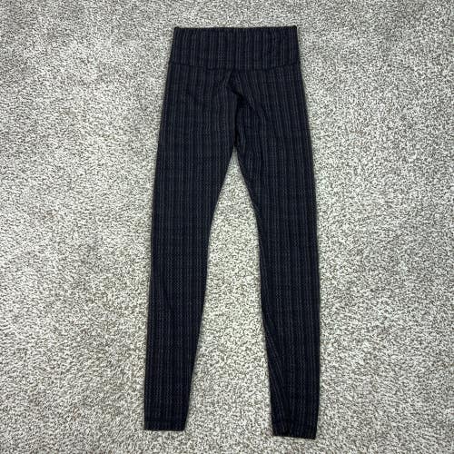 Lululemon Pants Womens Medium Gray Chevron High Rise Ankle Leggings Yoga Gym