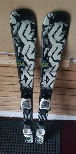 KIDS 124cm K2 Indy Rocker Skis w/ Marker 4.5 TRACK Bindings*USED* CLEANED