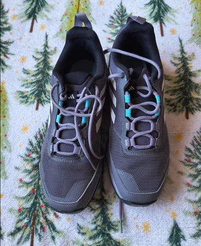 Adidas Terrex Trail Running Shoes - Grey with Teal Accents Size 7 (Used)