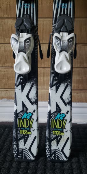 KIDS 112cm K2 Indy Rocker Skis w/ Marker 4.5 Adjustable Bindings